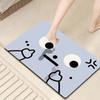Funny Cartoon Expression Bathroom Floor Mat Diatom Mud Absorbent Floor Mat Creative Color Home Bathroom Door Cushion
