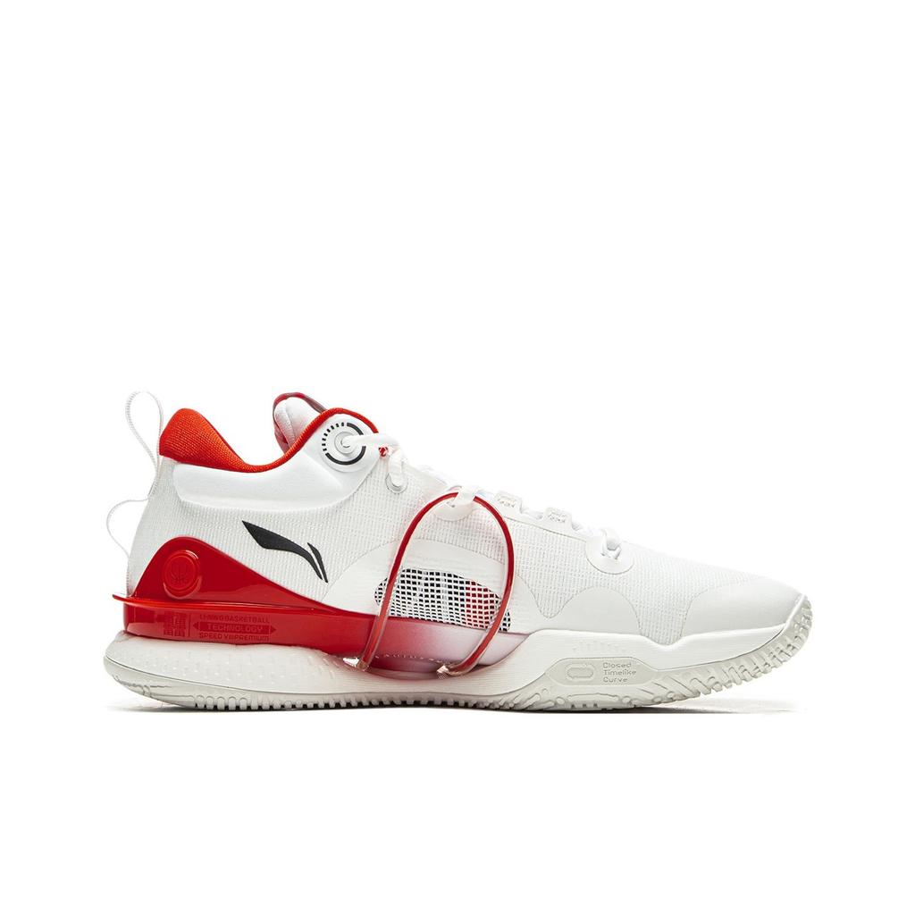 Li Ning Flash 8 Premium Basketball Shoes Men Sneaker White Red ABAU111-1