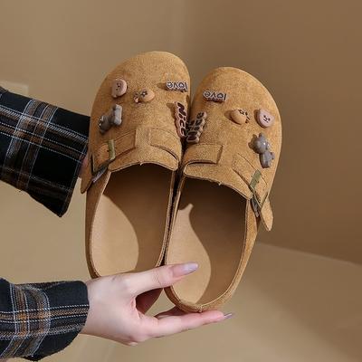 Детские осенние новые женские повседневные трендовые универсальные туфли-полуслиперы для студенток-1