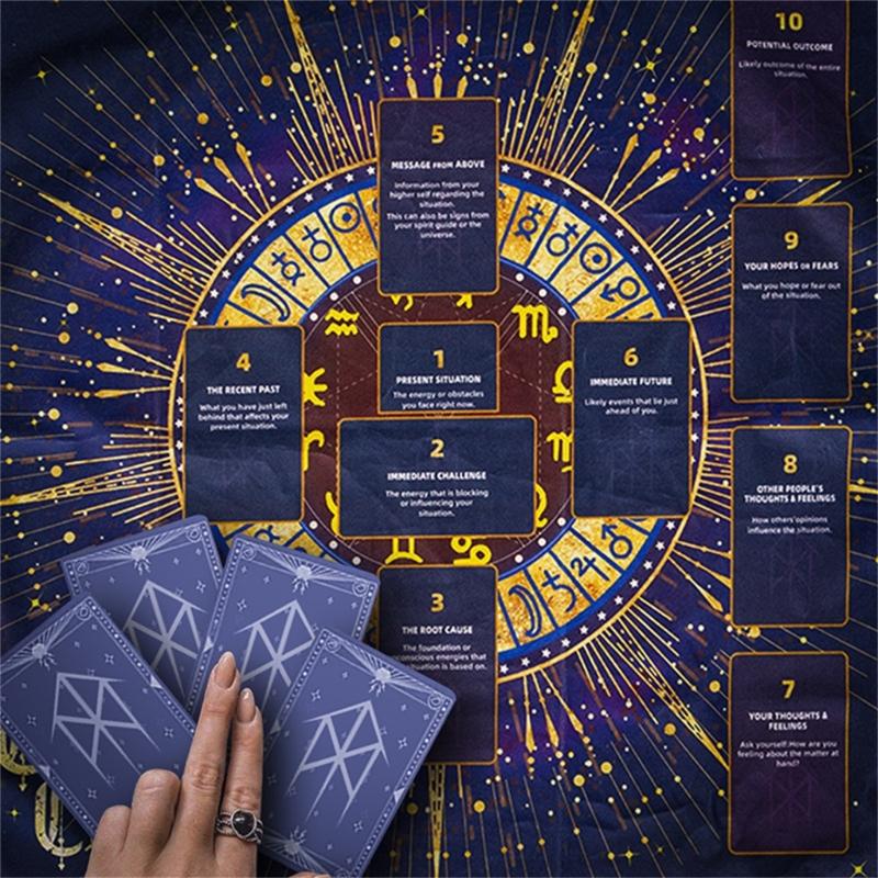 Скатерть для гадания Астрология Скатерть для алтаря Квадратная Скатерть для гадальных карт Скатерть для стола Колдовство Скатерть для колоды Прочная