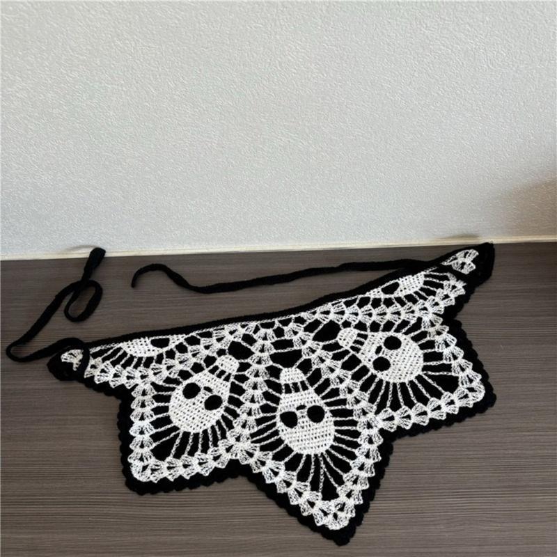 Элегантный головной платок с узором из черепов, повязка на голову, темная серия, платок-бандана, головной убор для Хэллоуина, фото-платок