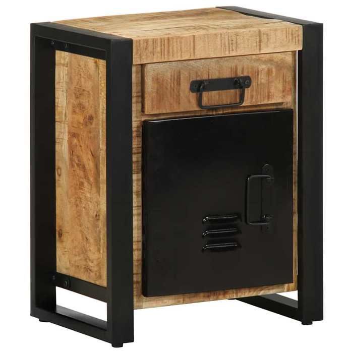 VidaXL Bedside Table 40x30x50 Cm Solid Raw Mango Wood, Bedside Cabinet, Bed Cabinet, Side Table for 4013559