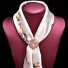Elegant Luxury Scarf Ring Clip Round Shining Rhinestones Inlaid Side Waist Tightener Clip Clothing Wrap Holder Circle Clip Belt Buckle