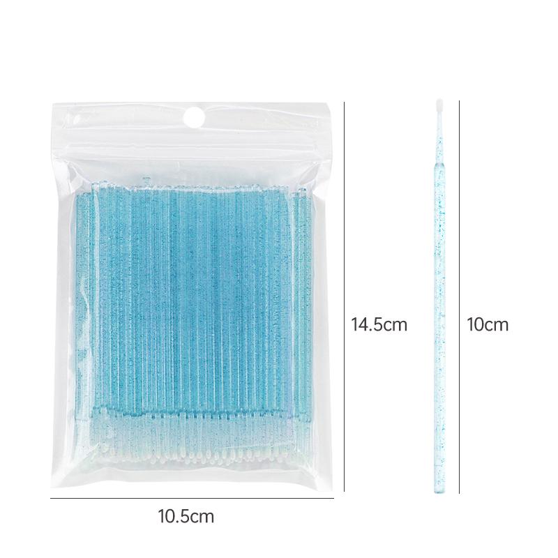 100 Pcs Disposable Crystal Microbrush Individual Lash Removing Swab Micro Brush For Women Eyelash Extension Makeup Brush Tools