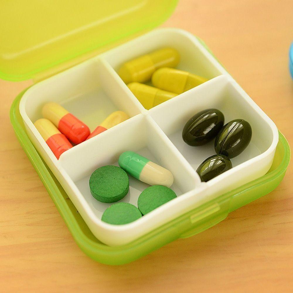 Sealed Medicine Box 4 Grids Tablet Holder Container Portable Pill Organizer Case  Travel