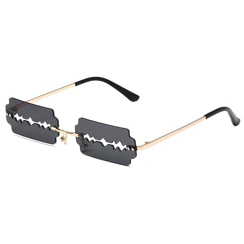 Unique Razor Blade Sunglasses Women Fashion Rimless Y2k Glasses Streetwear UV400 Xmas Gift