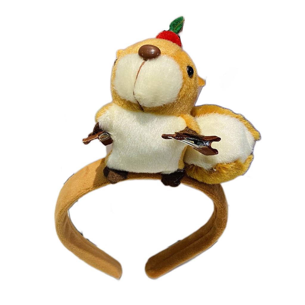 Multifunctional 3D Animal Hair Clip Colorful Cartoon Squirrel Hairpin Hair Hoop Jewelry Stylish Plush Hair Accessory
