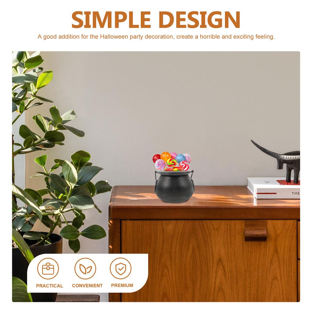 8 pcs Witch Candy Jar Plastic Halloween Cauldron Party Decoration Storage Container For Candy Snacks Props Accessory