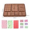 Porous Waffle Love Silicone Baking Mould Heart Flower Chocolate Jelly Ice Mold Square Cake Decor Making Set DIY Soap Candle Gift