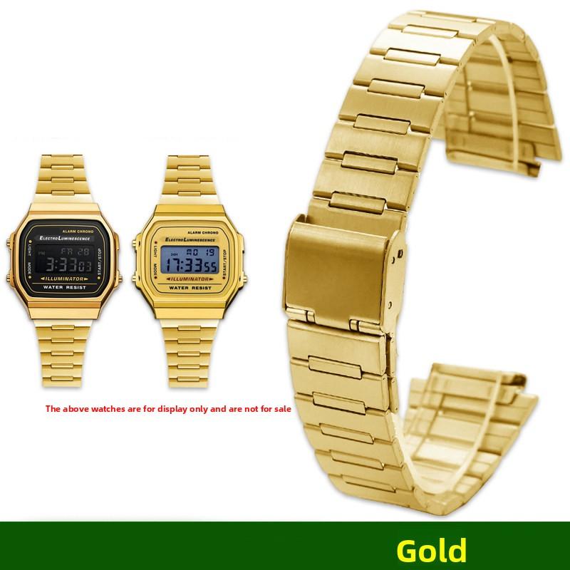18 мм Нержавеющая сталь Ремешок для часов Casio A158/159/A168/169/F91W AQ-S810/AE1200/1300 Серии Металлический ремешок для часов Мужчины Женщины Браслет