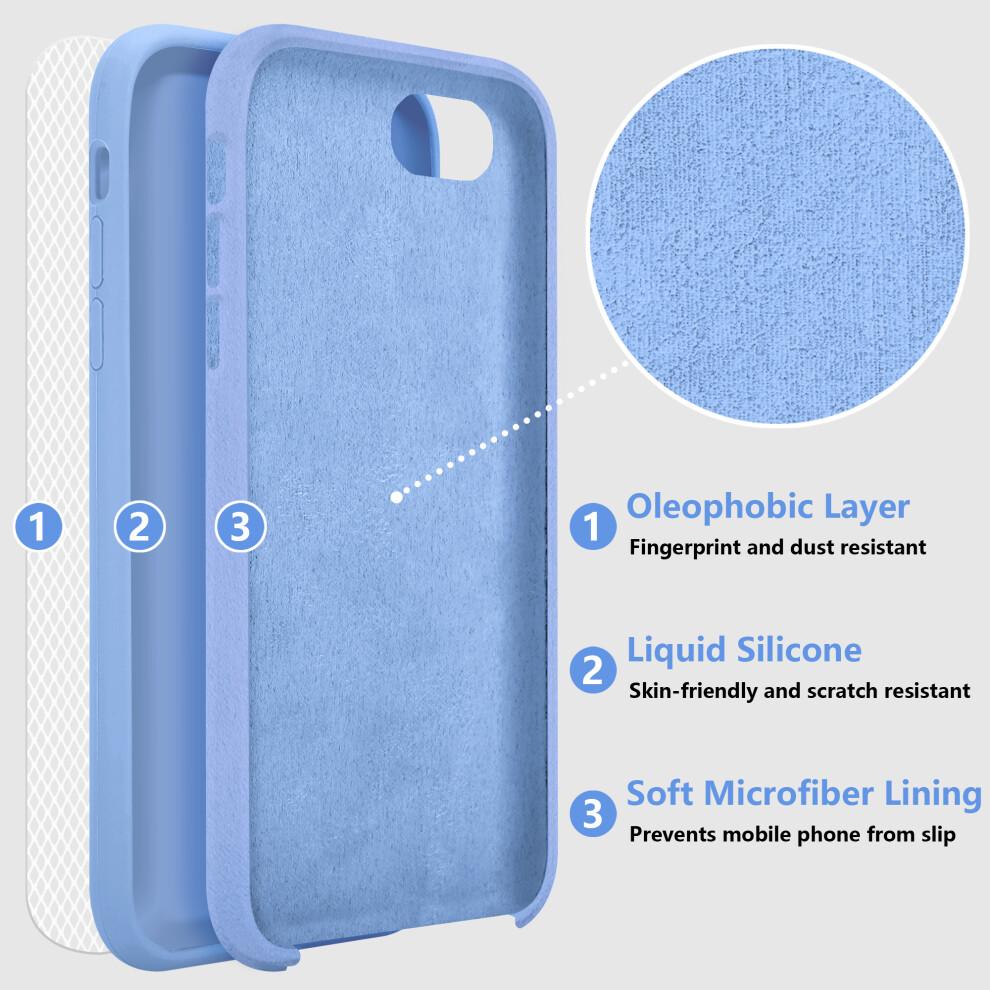 (Blue) For Phone case Liquid Silicone Shockproof Phone Case