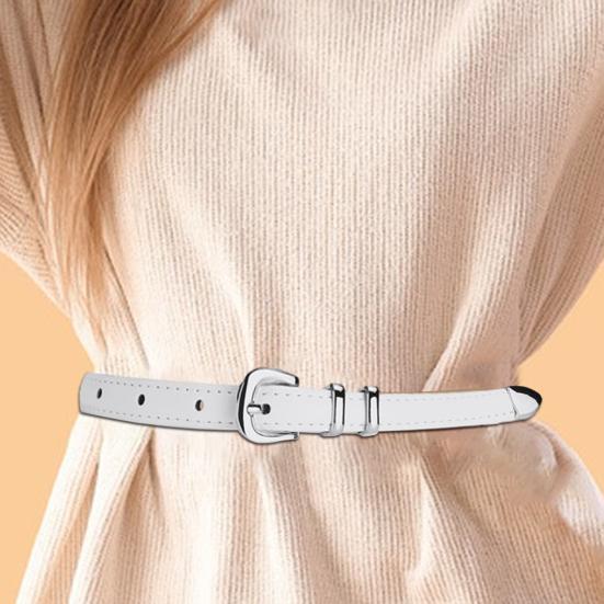 Женский тонкий ремень с несколькими отверстиями, регулируемая длина, пояс из искусственной кожи, одноцветное платье, рубашка, ремень, аксессуар для одежды