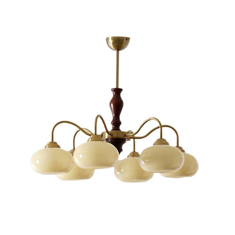 Винтажная люстра из цельного дерева в стиле ваби-саби для столовой, спальни или кабинета