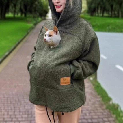 Europe And The United States Sell Lamb Wool For Men And Women With The Same Hooded Sweater Hoodie Loose Casual Thermal Sweater