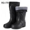 Размер 39-46 Мужские резиновые сапоги из ЭВА с нескользящей подошвой Зимние теплые водонепроницаемые ботинки Мужские зимние ботинки на платформе Обувь для рыбалки на открытом воздухе Женские резиновые сапоги
