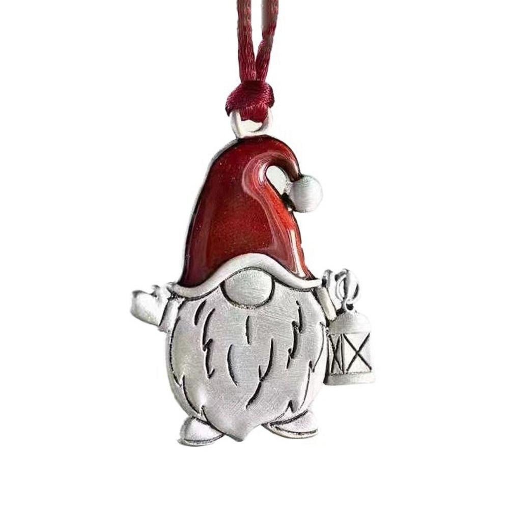 Santa Claus Solid Pewter Christmas Tree Ornament Gnomes Christmas Decorations  DIY