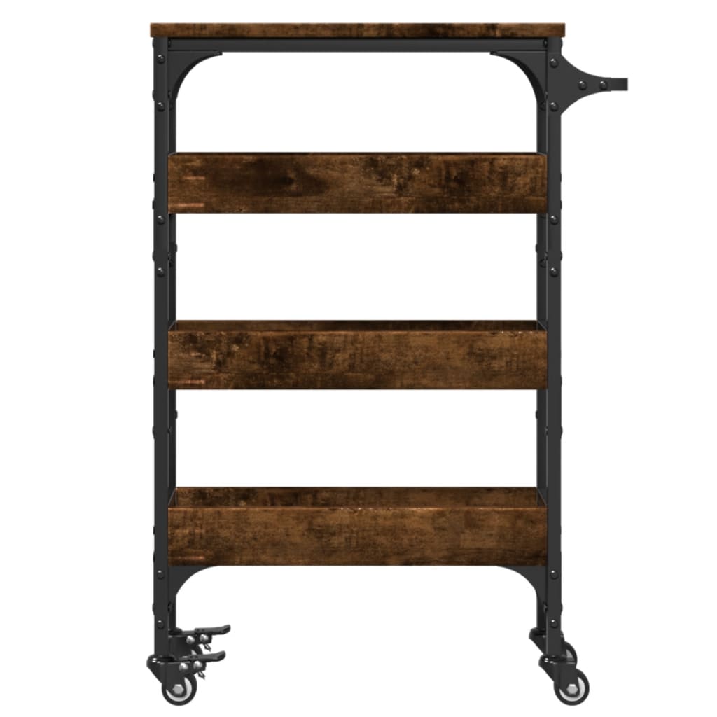 Vidaxl Кухонная тележка, Дымчатый дуб, 53X20X76 см