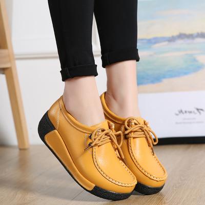 Женская обувь Повседневная обувь большого размера Кожаная повседневная женская обувь в корейском стиле Рабочая обувь 35-41