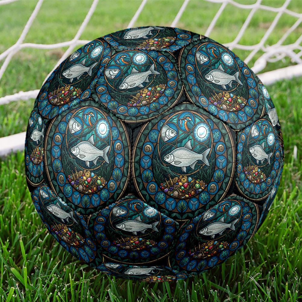 Underwater Treasures Life Round Football Size 5 Adult Ball Suitable for Training Matches and Outdoor Team.
