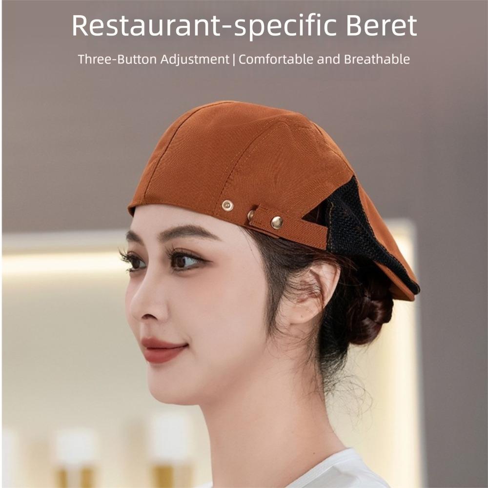 Breathable Service Cap Oil-resistant Mesh Hat Beret Hat  Restaurant BBQ Restaurant Kitchen
