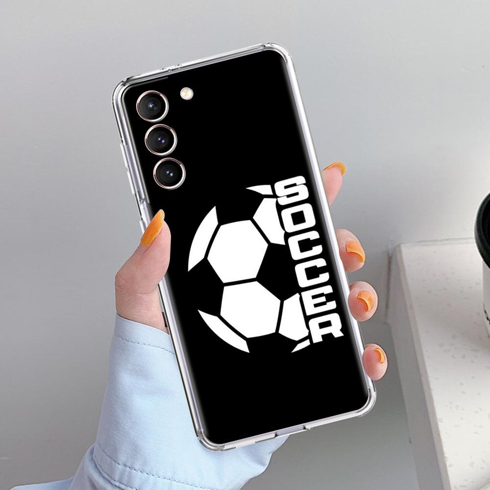 Чехол для телефона Samsung Galaxy S26 S25 S24 S23 S22 Ultra S20 S21 FE 5G Plus Мягкий прозрачный чехол Сердцебиение футбола