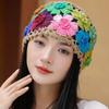 Breathable Hollow Baotou Cap Hand-Knitted Painter Hat Artistic Crochet Beanie Cap  Spring