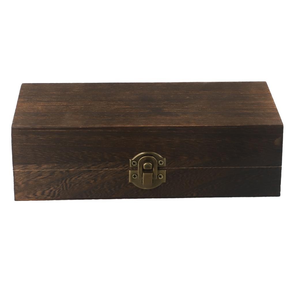 Rectangular Wooden Storage Box Retro Wooden Box Clamshell Wooden Box Retro Jewelry Box Gifts Box Desktop Organizer