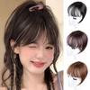 Women 3D Bangs Natural Wispy French Bangs Forehead Hair Extensions Black Brown Bangs Fringe Wig Hairpieces
