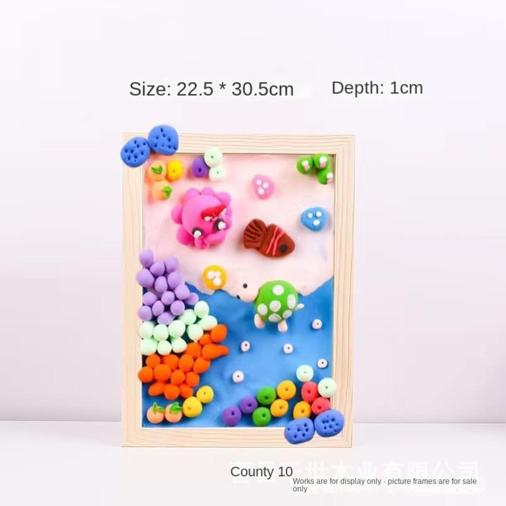 Деревянная рамка для фотографий Creartive Деревянный держатель для фото Настольное украшение Детский рисунок
