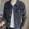 Men's Loose Fit Denim Jacket - Korean-style Spliced, Spring/Autumn Trend