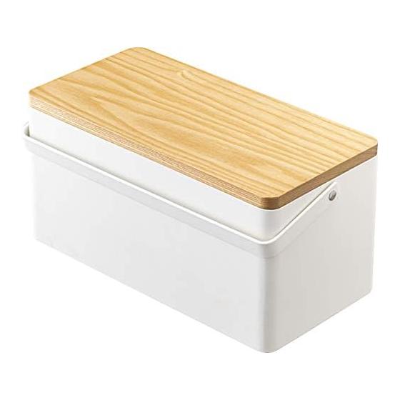 Yamazaki Jitsugyo 5060 Sewing Box White Approx. W27XD14XH13.5cm Tower Movable Tray with Handle