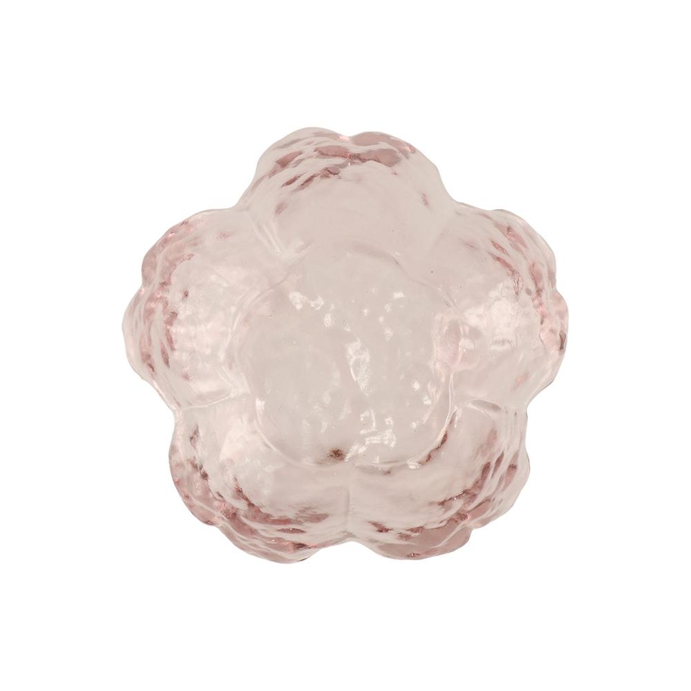 Nordic Style Glass Sakura Disc Gold Inlay Flower Candle Holder Creative Sauce Bowl Ice Cream
