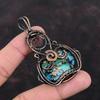 Медный Кулон Азурит Малахит Кулон Обмотан Медной Проволокой Ювелирное Изделие из Драгоценного Камня Высшего Качества Подарок для Нее Кулон Ручной Работы Ювелирное Изделие из Медной Проволоки
