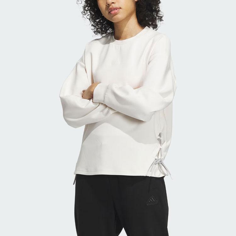 adidas Свитшот Future Style Crew со светоотражающими полосками, спортивный повседневный пуловер с круглым вырезом, женский свитшот, розовый, белый IM8953
