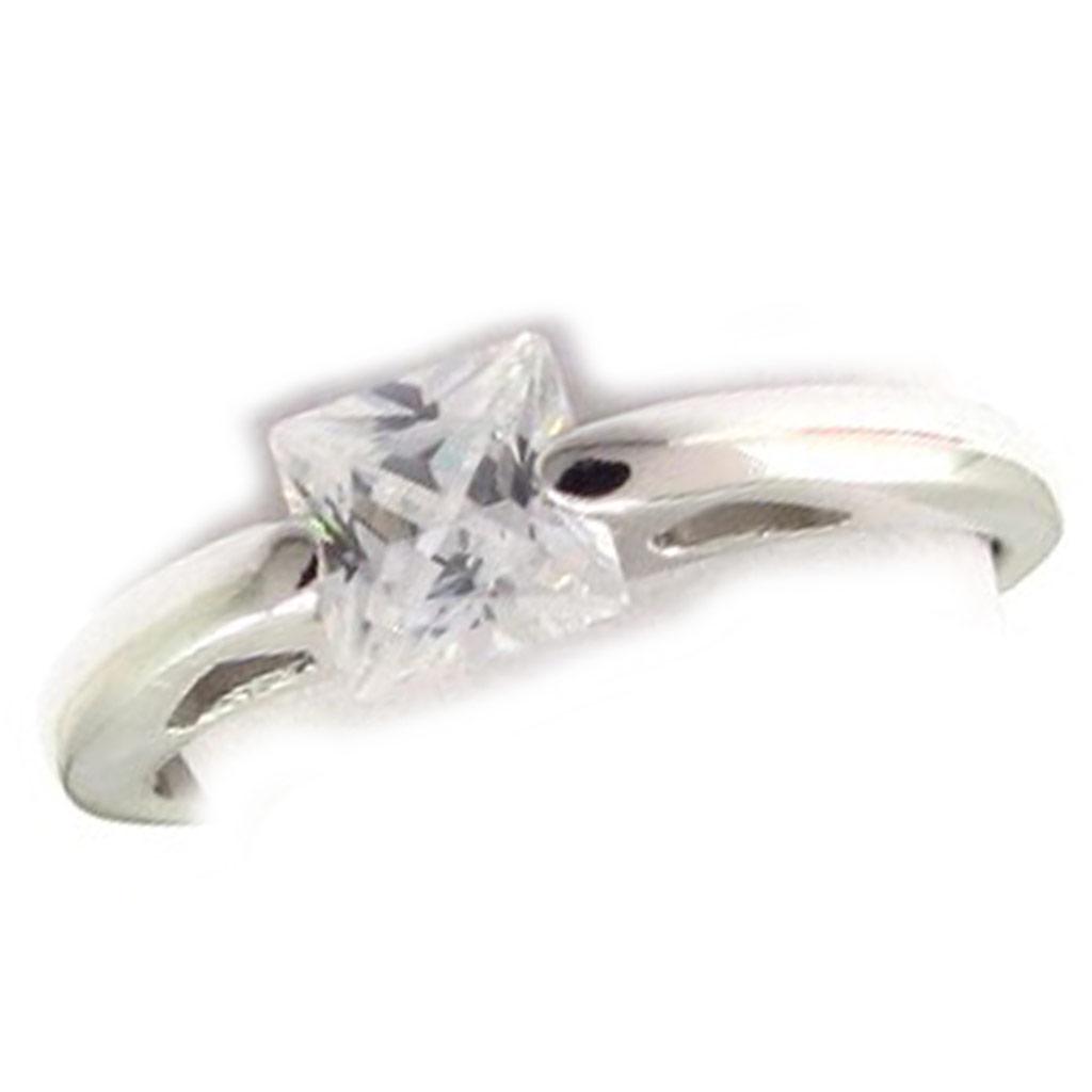 Silver Ring 'Unique' Silvery White (rhodium) - 5x5 Mm