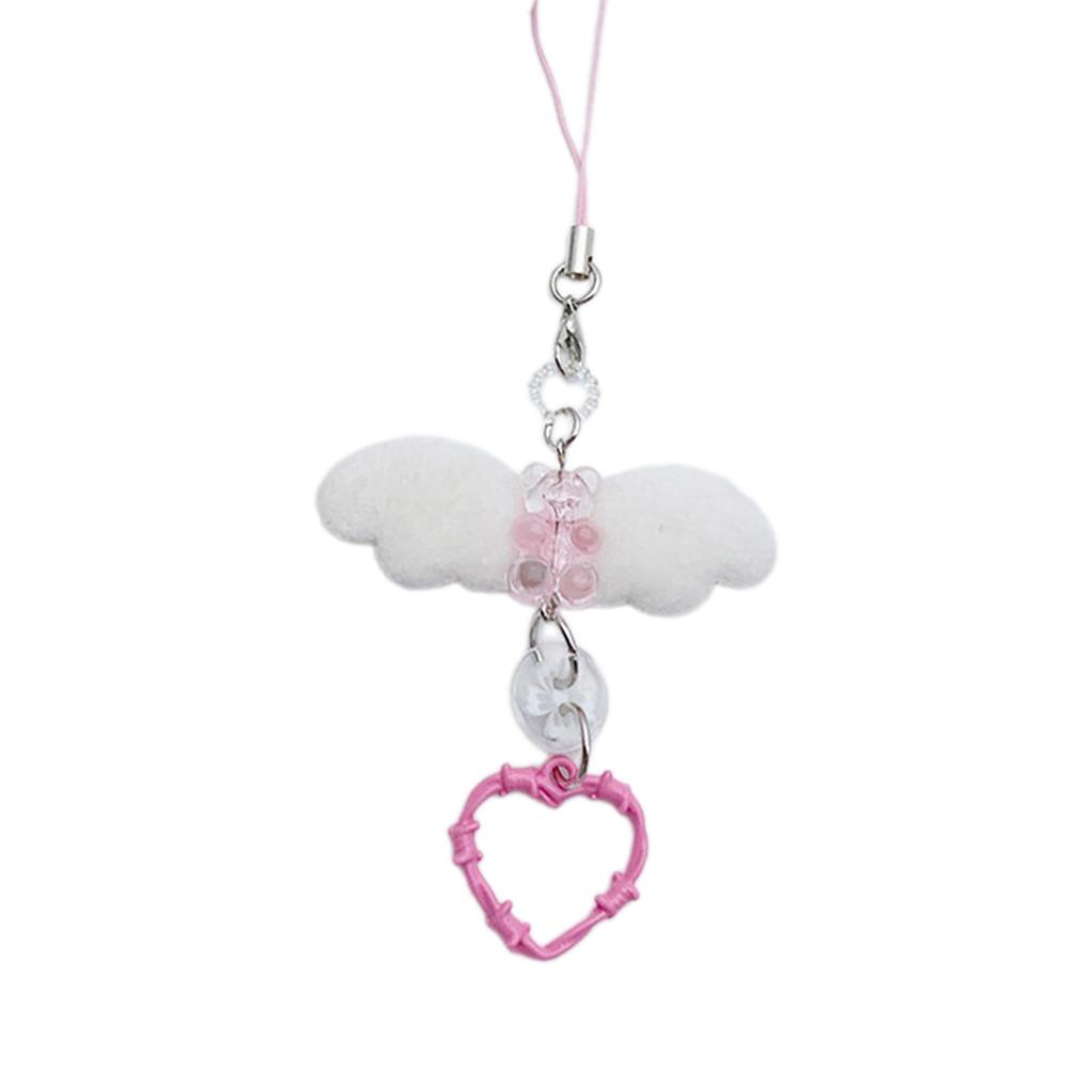 Бантик Подвеска Сердце Ремешок для Мобильного Телефона Цепочка для Телефона Съемный Бисером Шнурок для Телефона Ручной Работы Брелоки для Кошелька Сумки