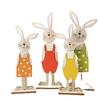 2Pcs Easter Wooden Rabbit Ornaments Cute Cartoon Stand Bunny Desk Decoration Figurines Nordic Style Easter Party Decoration