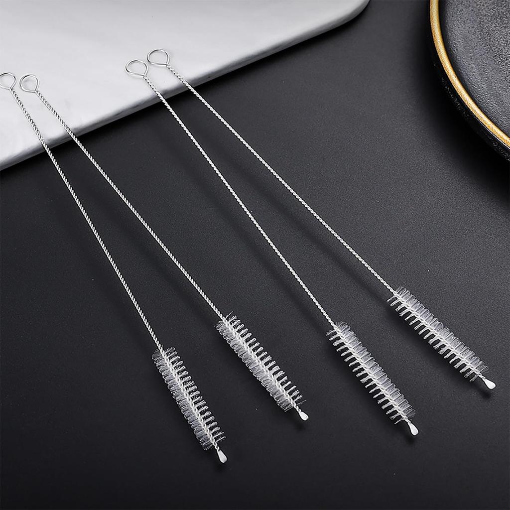 ALLVD Щеточка для соломинок 20 шт. Щеточка для детских бутылочек Щетка для чистки щелей Щетка, которая не повреждает соломинки из нейлона, нержавеющей стали, многоразовая Предназначена для удобного хранения