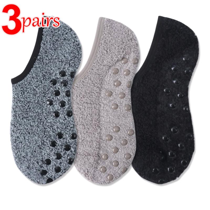 1/3 пары мягких носков из кораллового флиса, женские утолщенные плюшевые зимние теплые тапочки, короткие носки для сна, невидимые носки-лодочки