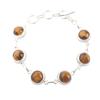 Natural Yellow Tiger Eye Gemstone 925 Sterling Silver Jewelry Handmade Bracelet RB-9-28