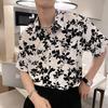 Men's Clothing Broken Flowers Shirts Stylish Pockets Spliced Summer Turn-down Collar Loose Casual Vintage Single-breasted Shirts
