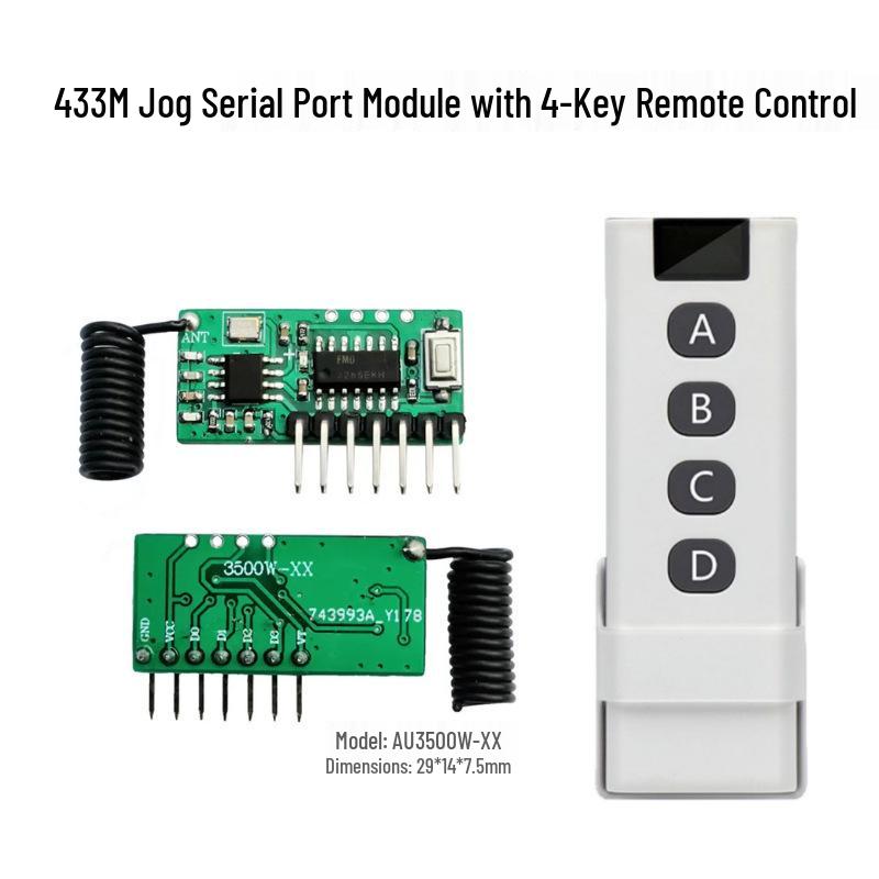 4-Channel 433MHz Superheterodyne Wireless Receiver Module - Learning Type 1527