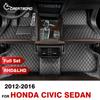Автомобильные коврики для седана Honda Civic 2012 2013 2014 2015 2016 Пользовательские автомобильные накладки на ноги автомобильный коврик