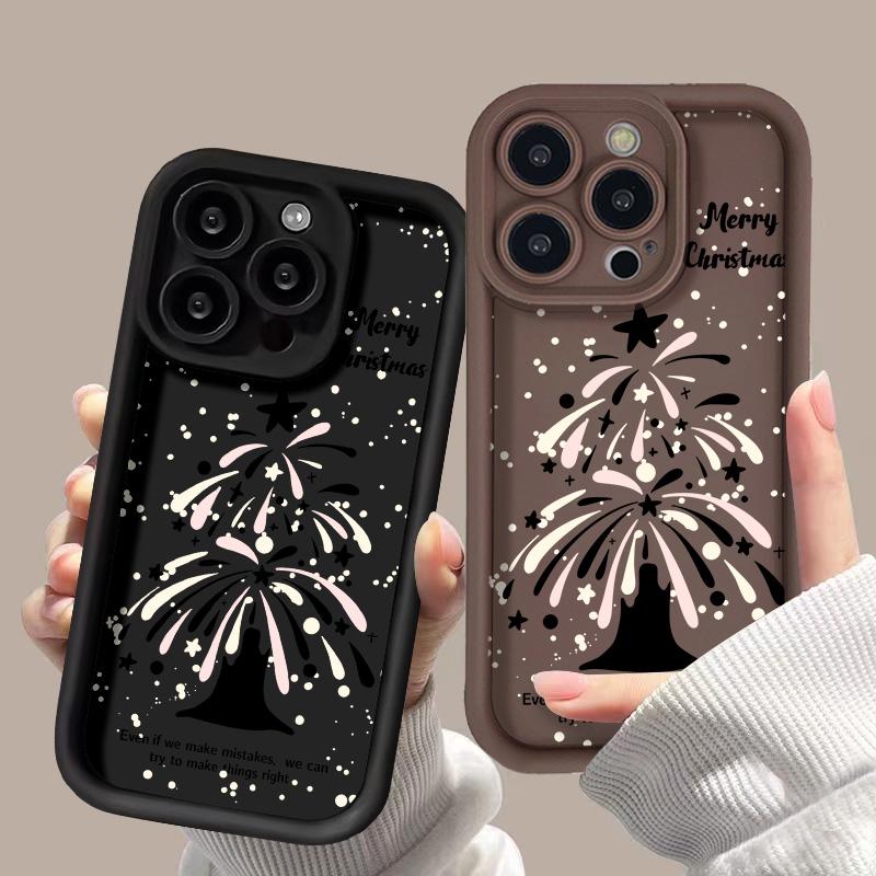 Рождественский чехол для iPhone 11 13 12 14 15 16 Pro Max XR XS Samsung A15 A55 A05 Redmi 12 13C OPPO A16 A18 A60 Reno 11 Vivo Y17S Y12 infinix note