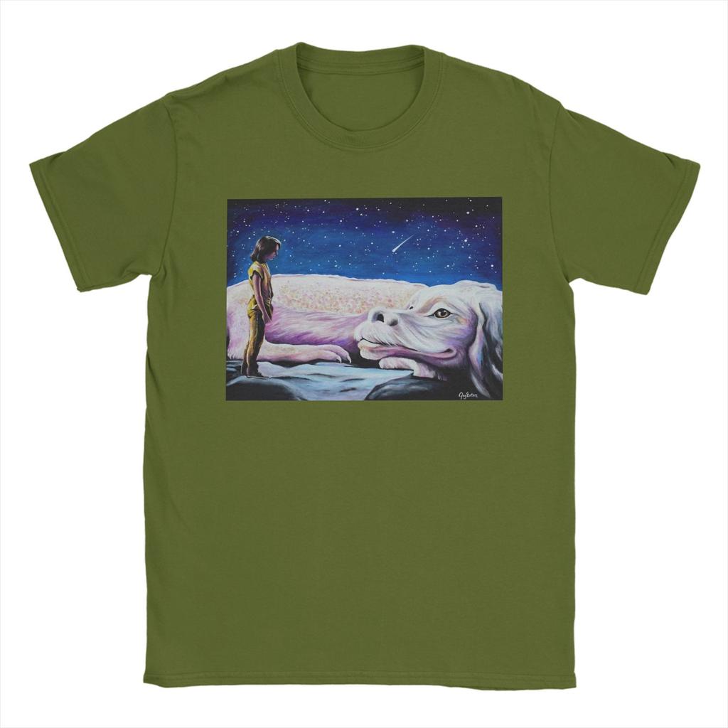 Удачи Бесконечная история фильм Фалькор Хлопковая футболка для мужчин Летняя уличная одежда Футболки Футболка с круглым вырезом Большие размеры Топы