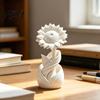Мини Белый Цветок Декор 3D Печатный Подсолнух Орнамент Скандинавский Стиль Матовый Настольный Декор Художественная Скульптура Эстетичная Настольная Полка Декор Минималистичный