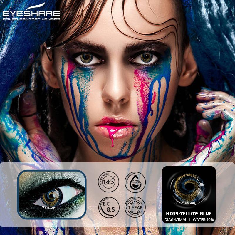 Eyeshare Косплей черные линзы 1 пара цветных белых контактных линз для глаз большой контакт с глазами аниме косплей линзы Незуко