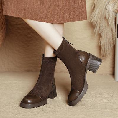 Ботинки мартин женские новые осенне-зимние женские ботинки стиль толстый каблук толстая подошва короткие ботинки тонкие ботинки средней высоты