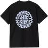 SS25 S/S Джазовый T-shirt Свободный крой Печать спереди и сзади Повседневный Удобный Круглый вырез Короткий рукав Мужские Топы Черный I034665-2XF-XX