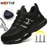 Rotating Buttons Security Shoes Men Boots Breathable Work Sneakers Fashion Protective Shoes Puncture-Proof Work Safety Shoes